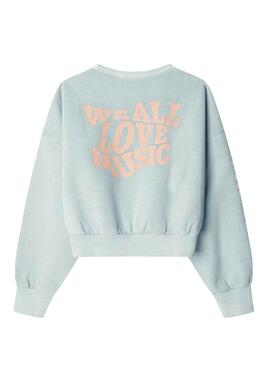 Pullover Pepe Jeans Mila in türkis für Mädchen.