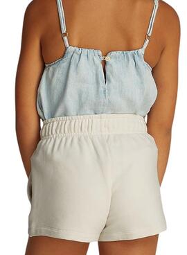 Kurze Hose Calvin Klein Jeans Script in Weiß für Mädchen