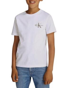 T-Shirt Calvin Klein Brustmonolog weiß