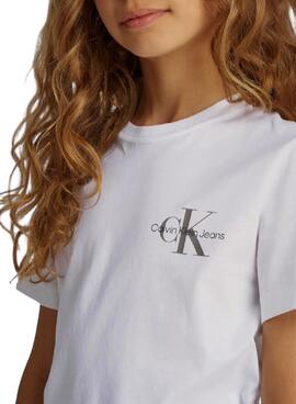 T-Shirt Calvin Klein Brustmonolog weiß