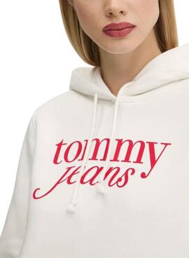 Sweatshirt Tommy Jeans Ess Logo weiß für Damen