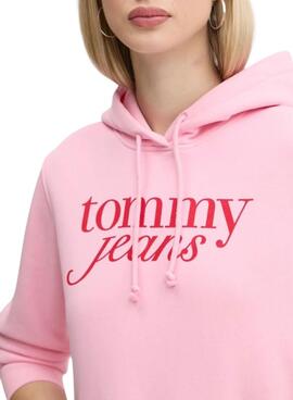 Sweatshirt Tommy Jeans Ess Logo Pink für Damen