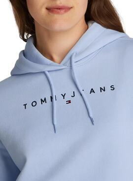 Tommy Jeans Linear Hoodie in Blau für Damen