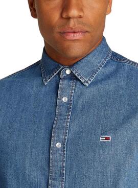Hemd Tommy Jeans Mid Blau für Herren