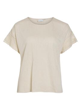 T-Shirt Vila Vinulan beige für Damen
