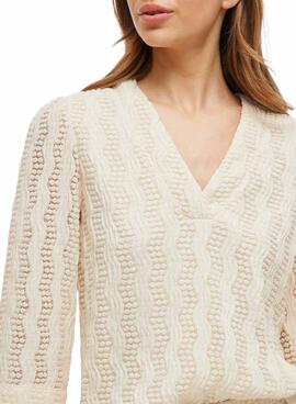 Bluse Vila Vilumena in Beige für Damen