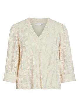 Bluse Vila Vilumena in Beige für Damen