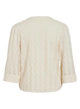 Bluse Vila Vilumena in Beige für Damen
