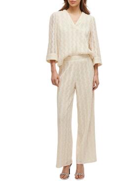 Bluse Vila Vilumena in Beige für Damen
