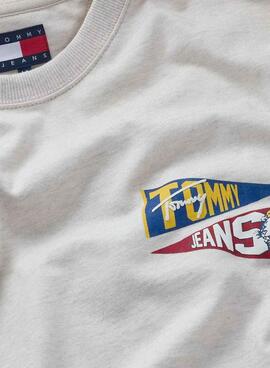 T-Shirt Tommy Jeans Tiger beige für Herren.