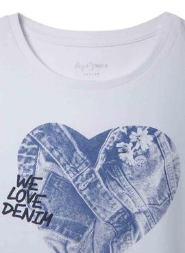 T-Shirt Pepe Jeans Anna weiß für Mädchen