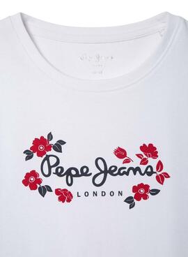 T-shirt Pepe Jeans Maisie weiß für Mädchen.