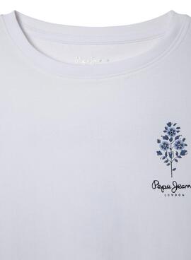 T-Shirt Pepe Jeans Nova weiß für Mädchen.
