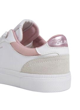 Turnschuhe Pepe Jeans Kenton weiß und rosa Mädchen