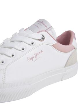 Turnschuhe Pepe Jeans Kenton weiß und rosa Mädchen