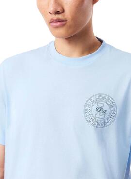T-Shirt Lacoste Logo Lacoste Paris blau für Herren.