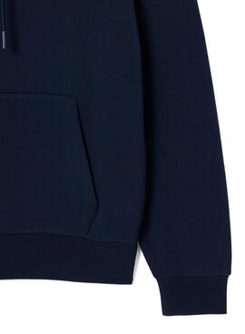 Lacoste Kapuzenpullover aus marineblauem Frottee für Herren.