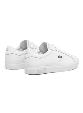 Sneaker Lacoste Powercourt aus weißem Leder für Damen.