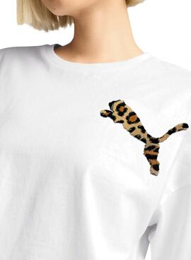 T-Shirt Puma Leo Luxe weiß für Damen