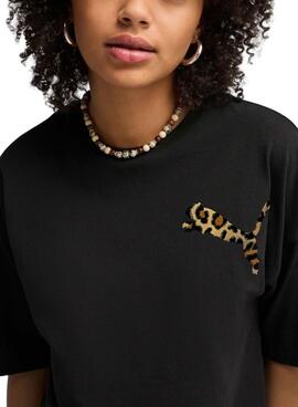 T-Shirt Puma Leo Luxe Schwarz für Damen.
