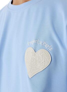 T-shirt Project X Paris Coeur in Blau für Herren