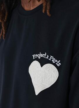 Schwarzes Project X Paris Coeur T-Shirt für Herren.