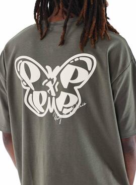 T-Shirt Project X Paris Papillon in grün für Herren.