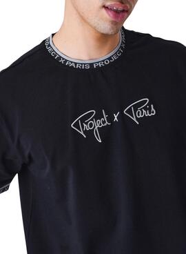 T-Shirt Project X Paris Logo bestickt Schwarz für Herren