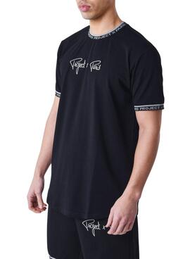 T-Shirt Project X Paris Logo bestickt Schwarz für Herren