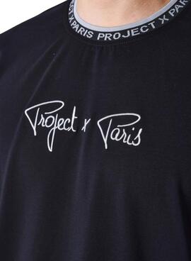 T-Shirt Project X Paris Logo bestickt Schwarz für Herren