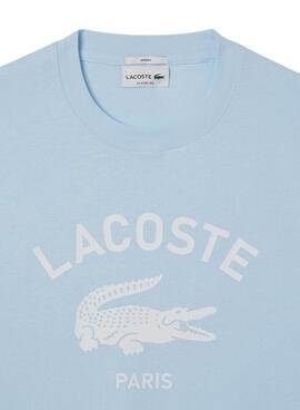 Lacoste T-Shirt mit bedrucktem Logo in Blau für Herren und Damen