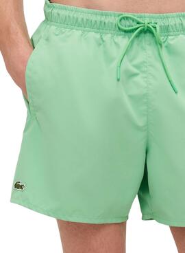 Schnelltrocknende grüne Lacoste Badehose für Herren