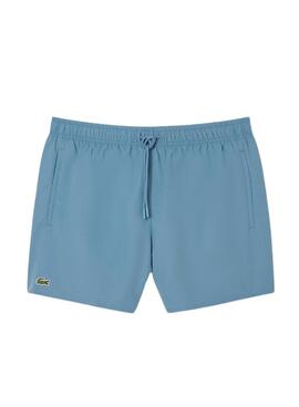 Schnelltrocknende blaue Lacoste-Badehose für Herren