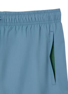 Schnelltrocknende blaue Lacoste-Badehose für Herren