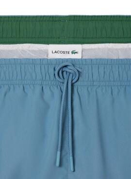 Schnelltrocknende blaue Lacoste-Badehose für Herren