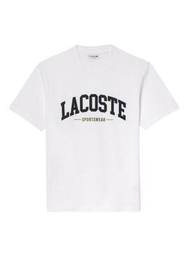 T-shirt Lacoste Sport mit weißem Logo für Herren.