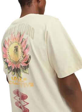T-Shirt Jack and Jones Retiro beige für Herren
