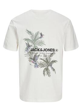T-shirt Jack and Jones Hawaii beige für Herren.