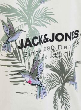 T-shirt Jack and Jones Hawaii beige für Herren.