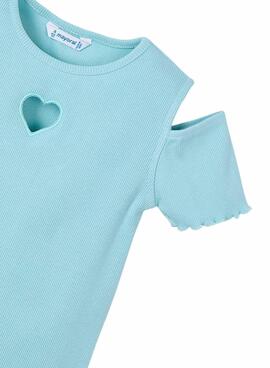 T-Shirt Mayoral cut out blau für Mädchen