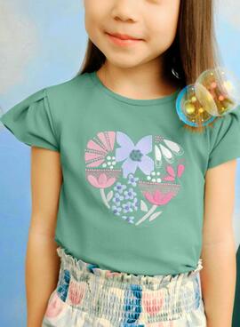 T-shirt Mayoral mintgrün für Mädchen