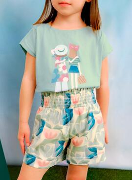T-shirt Mayoral und Haarband grün für Mädchen