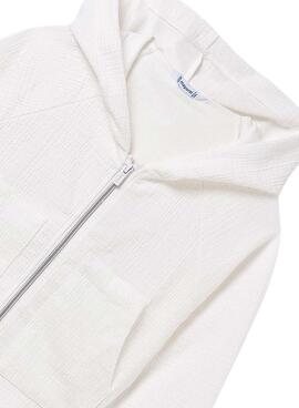 Sweatshirt Mayoral Reißverschluss Struktur weiß Mädchen