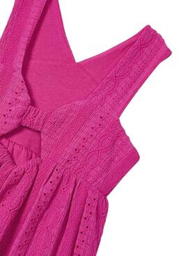 Kleid Mayoral mit rosa Struktur für Mädchen.