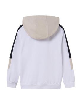 Sweatshirt Mayoral mit Kapuze und Kontrasten in Weiß für Jungen