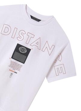 Weißes T-Shirt von Mayoral mit Aufschrift für Jungen