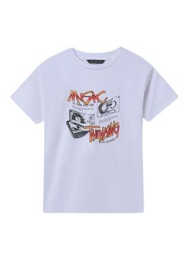 Set 2 Mayoral T-Shirts Graffiti Weiß Schwarz Junge