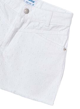 Kurze Hose Mayoral aus weißem Twill für Mädchen