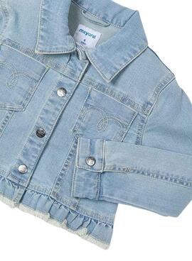 Bleached Mayoral Jeansjacke mit Rüschen für Mädchen
