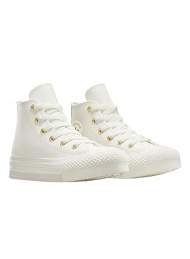 Sneakers Converse Chuck Taylor All Star EVA Lift Leder weiß für Damen.